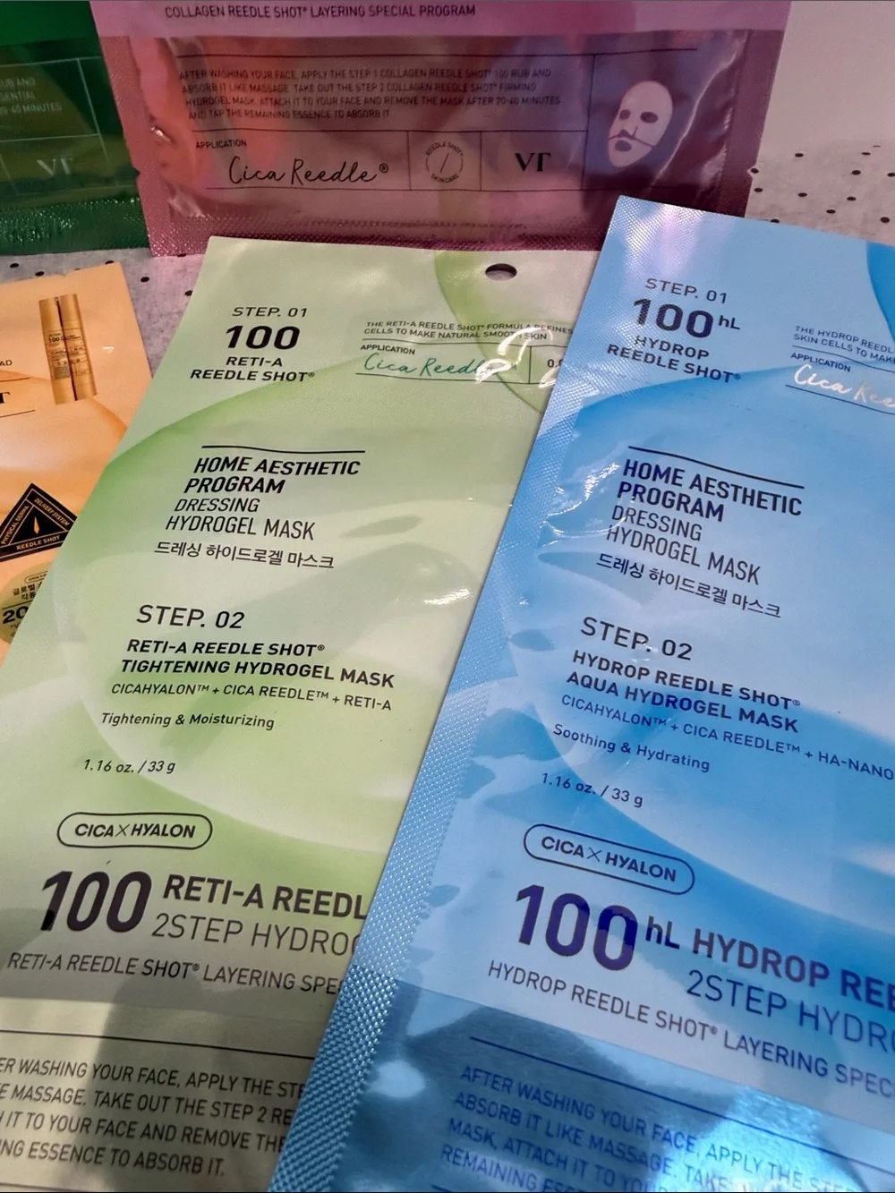 5 Collagen Needle Shot Face Mask - Multi-Color Hydrating Sheet Set